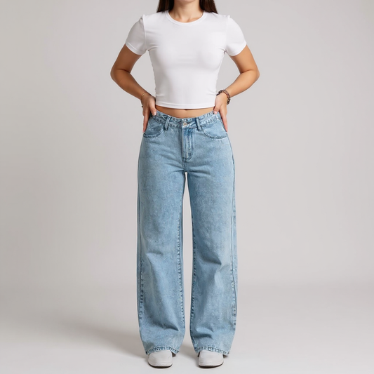 High Rise Loose Fit Jeans for Women | Effortlessly Chic Wide Leg Denim Missdomo