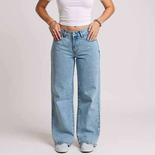 High Rise Loose Fit Jeans for Women | Effortlessly Chic Wide Leg Denim Missdomo