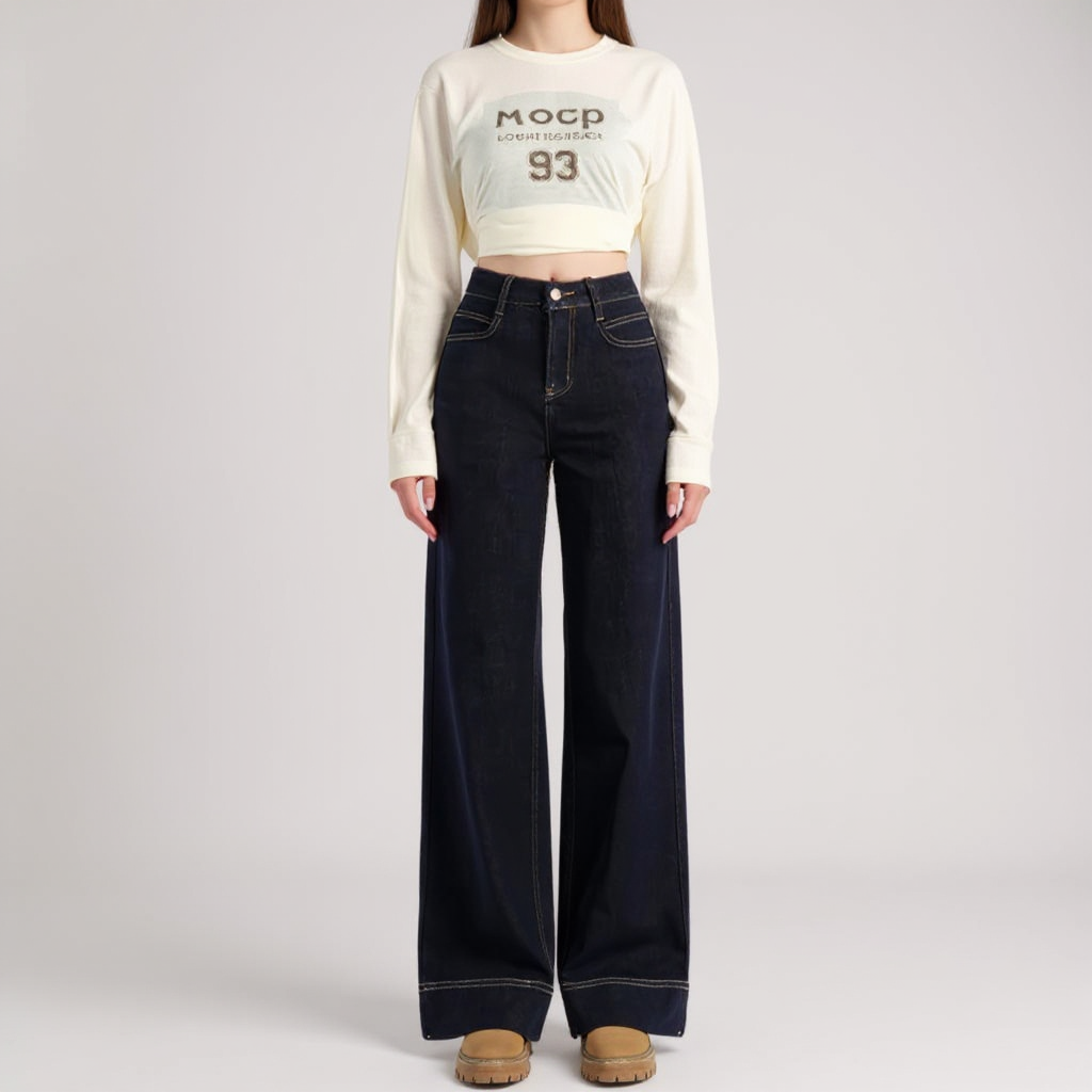 High-Waist Straight Leg Jeans for Women | Premium Denim Fit Missdomo