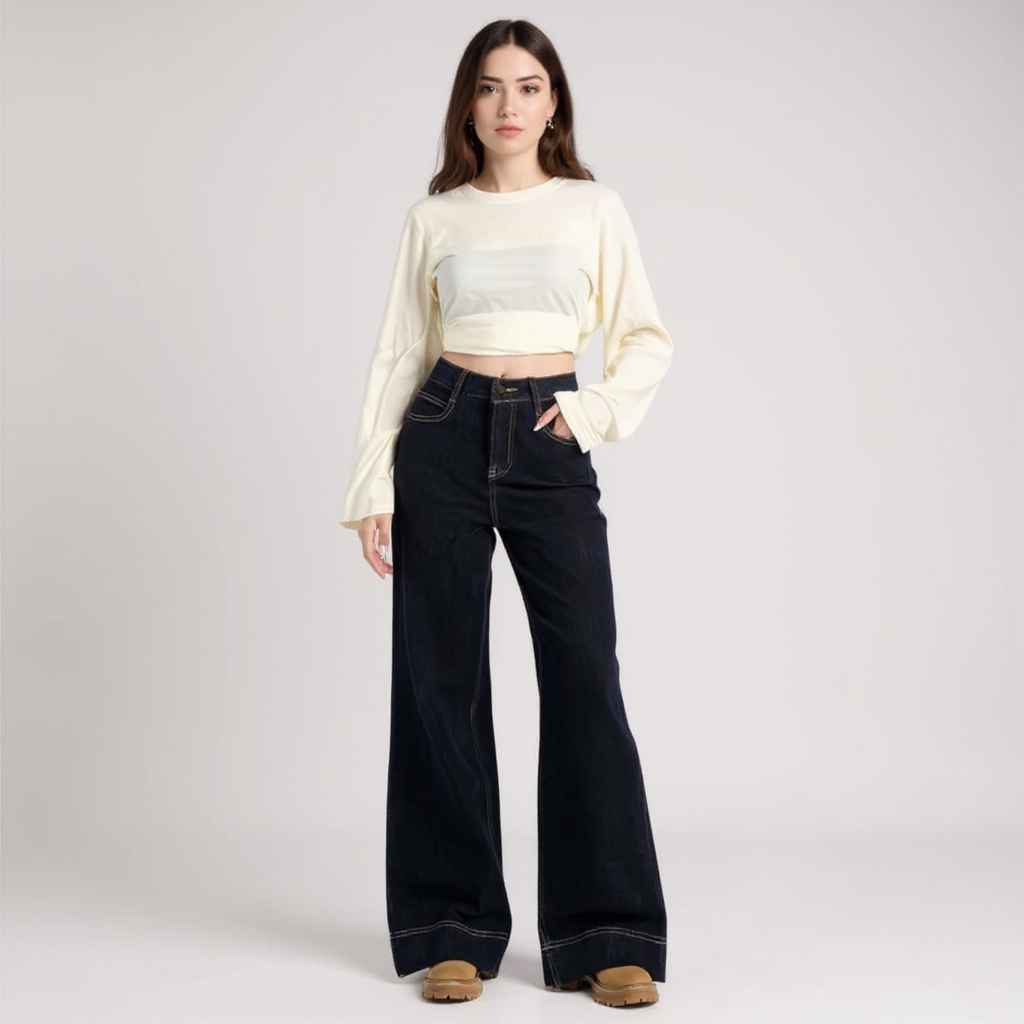 High-Waist Straight Leg Jeans for Women | Premium Denim Fit Missdomo