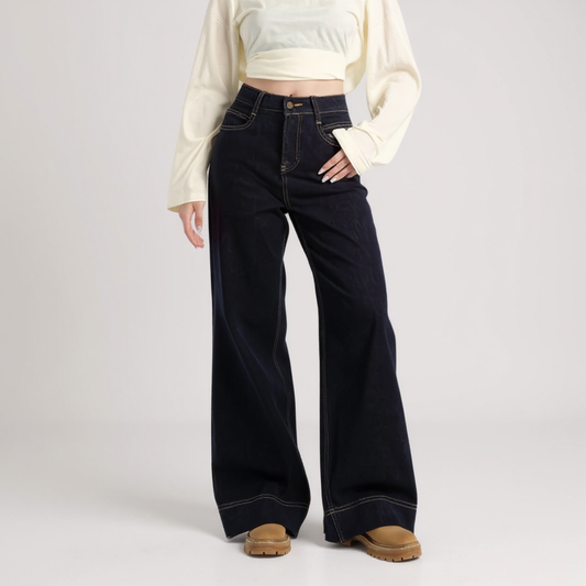 High-Waist Straight Leg Jeans for Women | Premium Denim Fit Missdomo