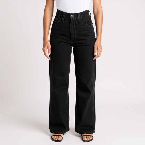 Classic Straight Fit Black Jeans for Women | High-Rise Versatile Denim Missdomo